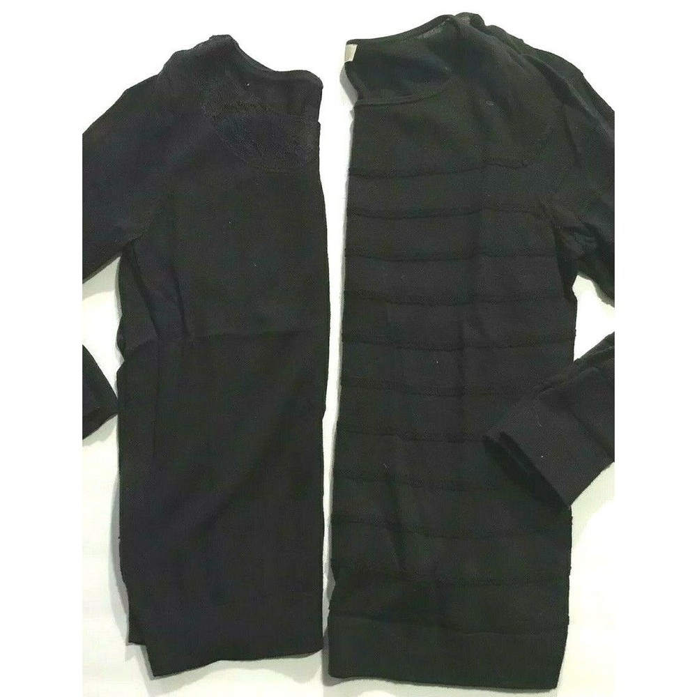 Ann Taylor Loft Pullover Light Sweater Small S Black Peter Pan Ribbed Lot Of 2
